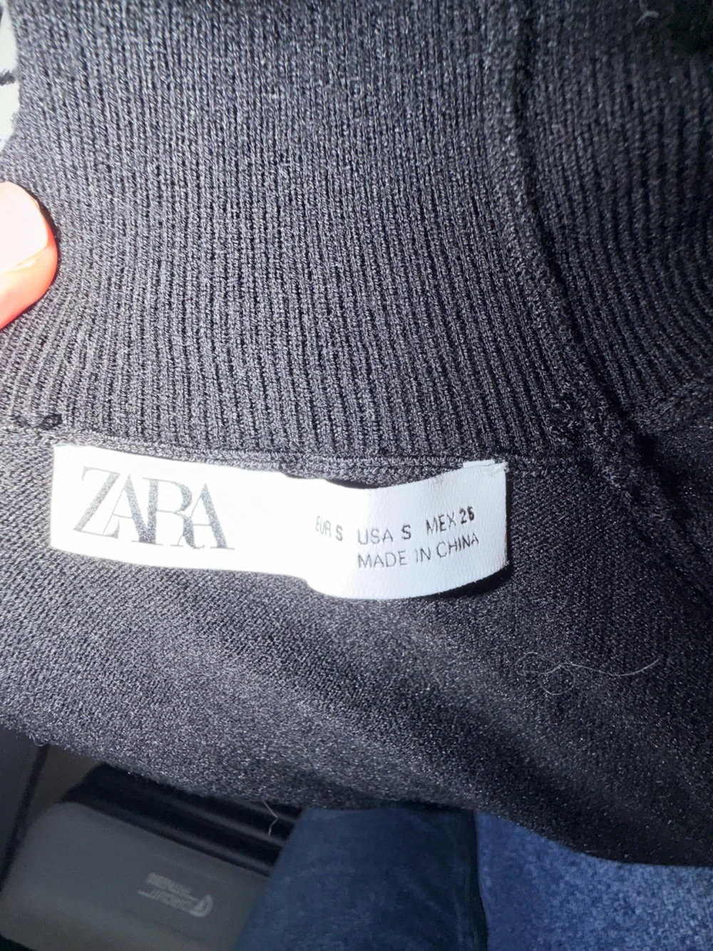 Zara Black Short-Sleeve Turtleneck Sweater
